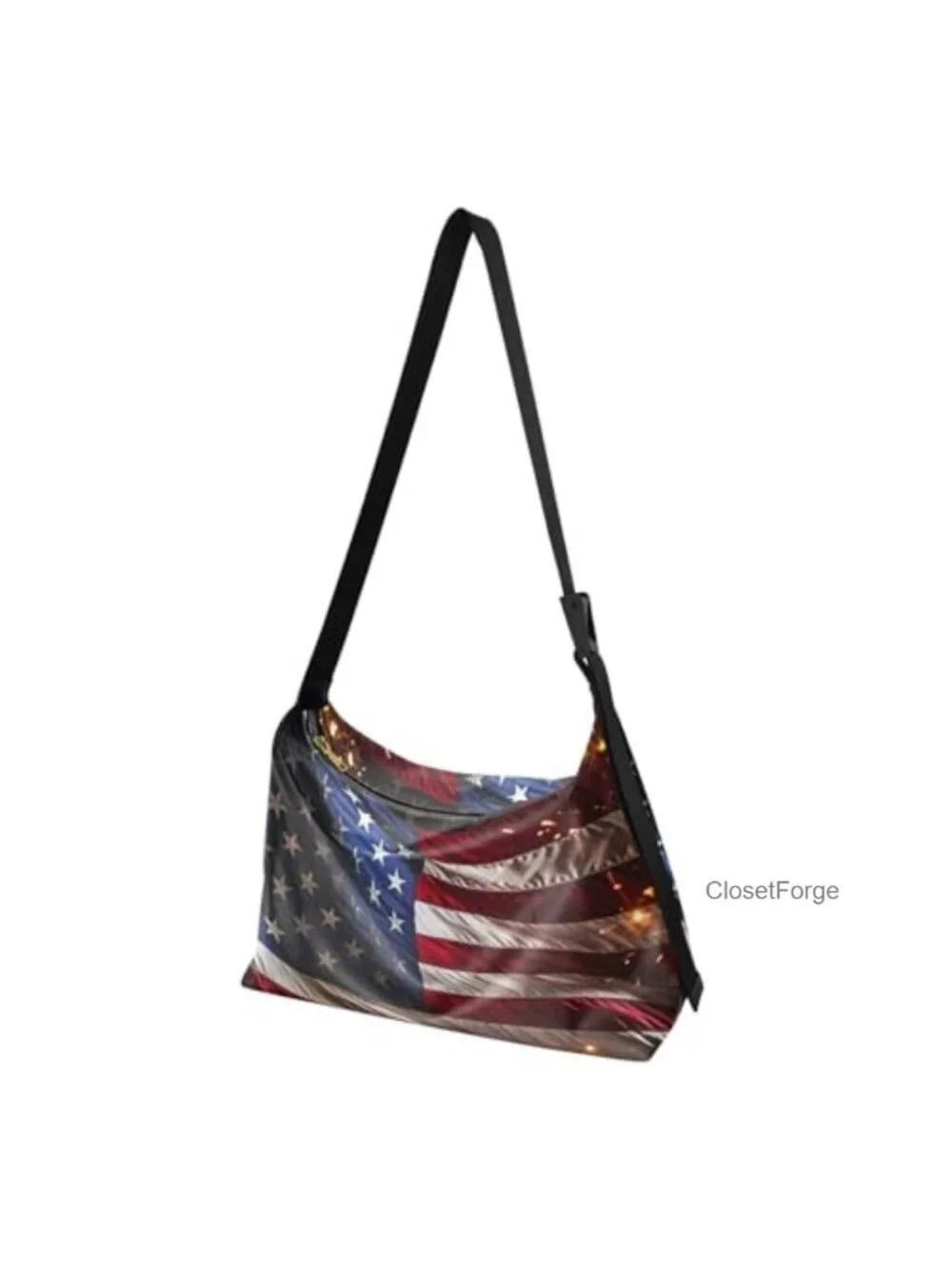 American Flag Hobo Bag PU Leather Large Shoulder Bag Crossbody Waterproof